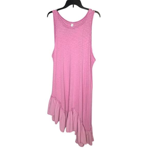 Daily Ritual Anthropologie Sleeveless Tank Ruffle Blossom Pink Dress Size 2X - Picture 1 of 12